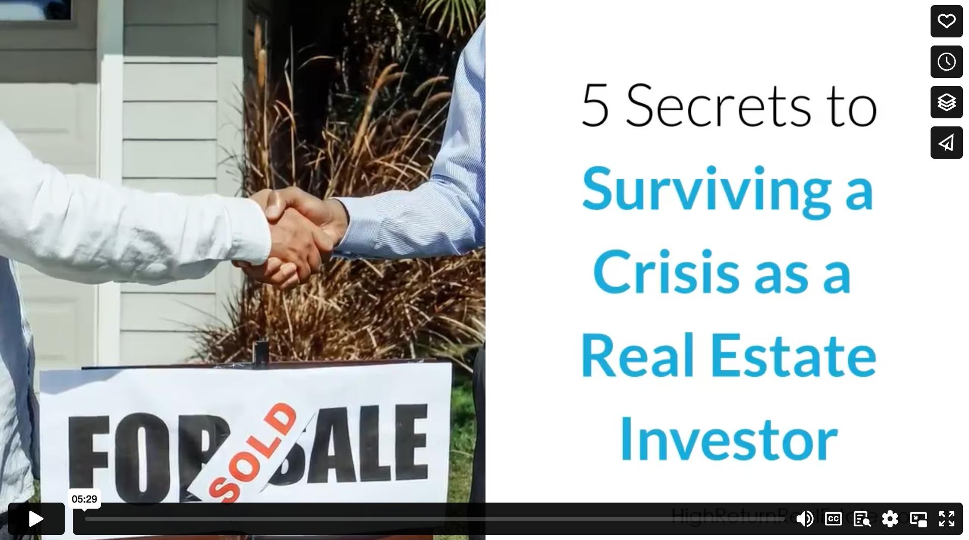 5 Secrets to Surviving a Crisis as a Real Estate Investor