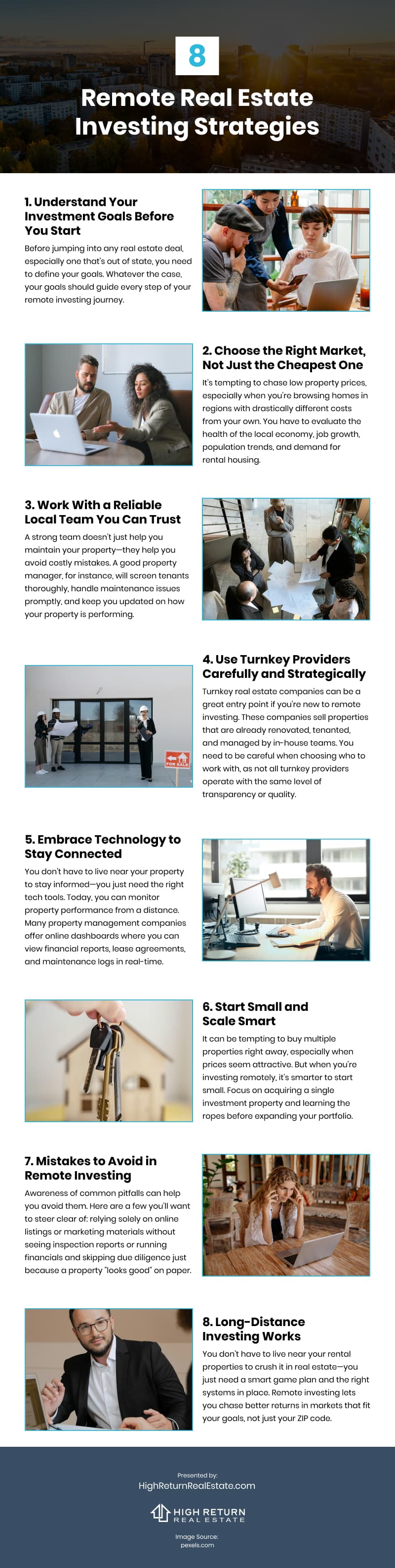 8 Remote Real Estate Investing Strategies Infographic