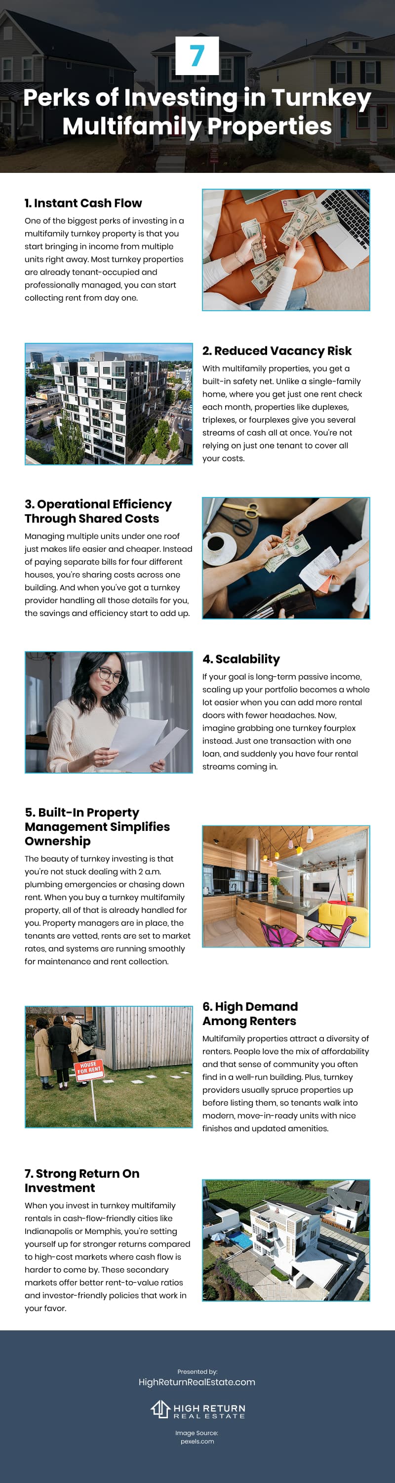 7 Perks of Investing in Turnkey Multifamily Properties Infographic